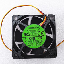 1/piece EVERFLOW RB6025BU DC12V 1.00AMP 4-wire 6CM PWM Chassis Cooling Fan