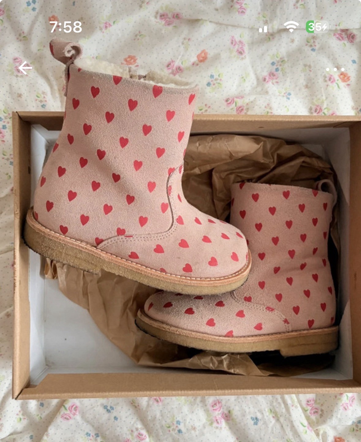 Konges Slojd pippi heart pull on boots fur lined EU26 in box sold out RRP$145