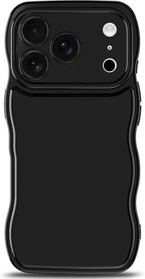 iPhone 17 Pro Case Wave, Curly Frame Design for Women Girls, Cute Wavy Solid Col
