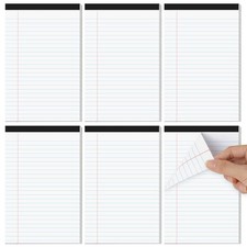 Utron 6 PCS Small Legal Pads 5x8 White, Narrow Ruled Small Note Pads 5x8, Mic...