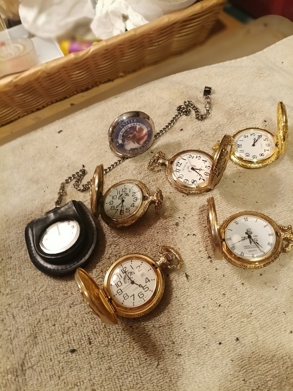 Nice Pocket Watch Collection.Need Work.Batteries