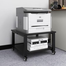 2 Tiers Movable Laser Printer Copier Stand Cart 50x50x32cm Under Desk Heavy Dut