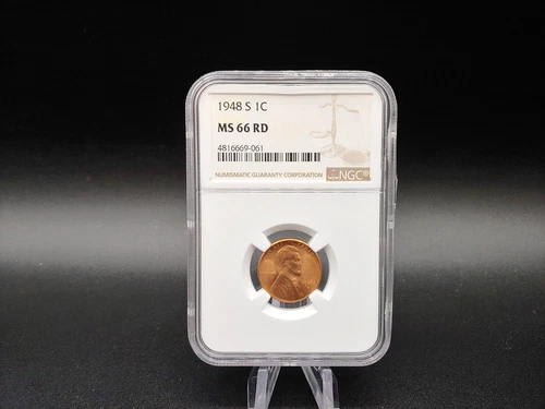 1948-S Lincoln Wheat Cent Penny 1c NGC MS66 RD - FREE Shipping!
