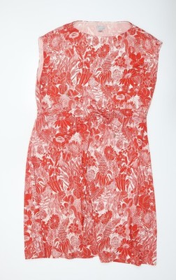 H&M Damen Etuikleid rot Blumen ärmellos Größe 22
