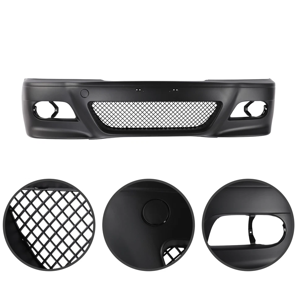 New Front Bumper Cover W/Fog Fit M3 Style For BMW 3-Series E46 1999-2006Unfolded - Imagem 3 de 4