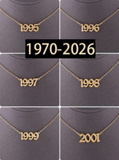 Personalized Birth Year Date Necklace Jewelry 1970 To 2026 Gold Number Pendant