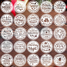 Small Christmas Stencils for Crafts Reusable 4" Vintage Christmas Stencil