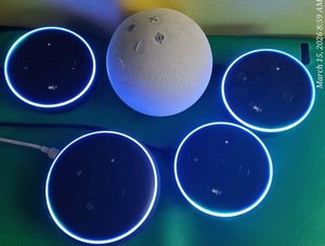 Echo Dot Speaker With ALEXA By Amazon | Lot Of 5 (Mixed) Speakers | w/adapters