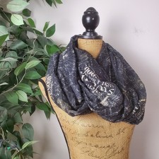 Harry Potter Infinity Scarf The Marauder's Map Black Gold Tones