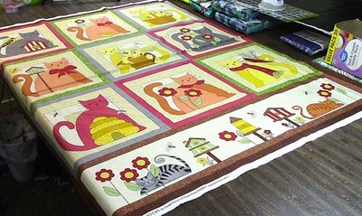 Fabric Panel - Wooly Cats - Quilting, Sewing, Patchwork - 100% Cotton - 5772