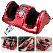 Shiatsu Foot Massager Kneading and Rolling Leg Ankle w/Remote Red