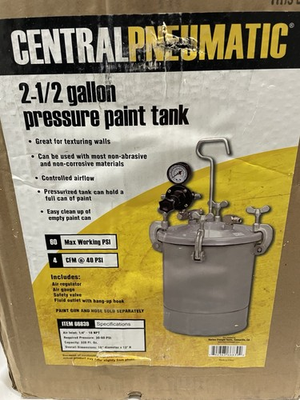 #ad CENTRAL PNEUMATIC 2.5 GALLON PRESSURE TANK $80.00