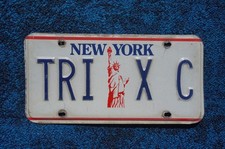 New York  STATUE OF LIBERTY License Plate # TRI X C - Tri-County Cross Country