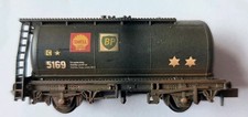 Peco TTA Tanker Wagon Black BP-Shell, Weathered - N-Gauge
