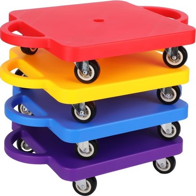 Jerify 4 Pieces Sports Scooter Board Bulk Sitting Board with Handles Plastic ...