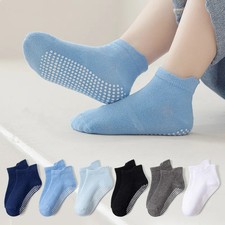 new 6 Pairs 0-5 Years Old Non-Slip Kids Socks with Grip Infants Floor Socks