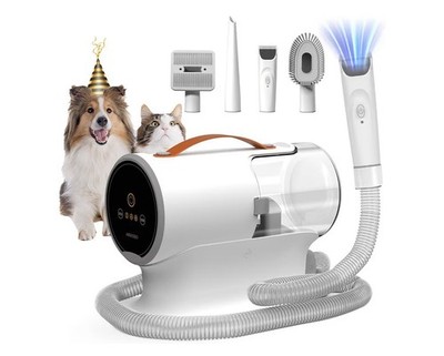 AIRROBO PG100 Pet Grooming Vacuum with 5 Grooming Tools, 12000Pa Suction Power