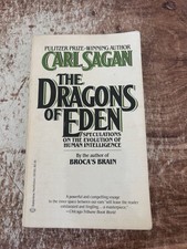 Vintage The Dragons Of Eden Carl Sagan Ballantine Paperback Beige 1977 USA