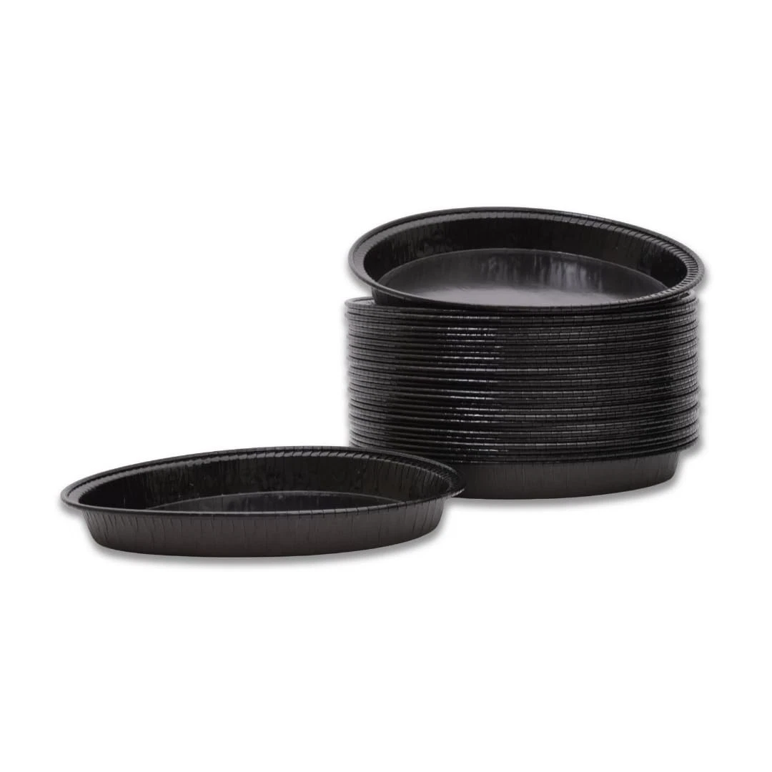 Set of 30 10.25 Inch Round Disposable Quick/Cake Pans – Paperboard Black Disp...