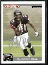 DeAngelo Hall Rookie On Card Auto *No CoA* Atlanta Falcons 2004 Topps Total #380. rookie card picture