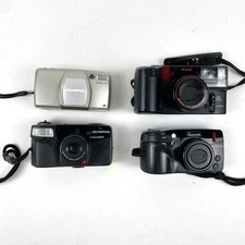 Lot of 4 Vintage Olympus Point and Shoot 35mm Film Cameras - Untested