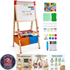 Art Easel For Kids, 3-In-1 Wooden Double-Sided Kid'S Art Easel With Magnetic