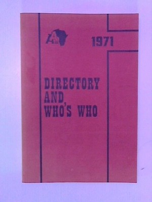 Directory and Who's Who in Liberia. 1971.  A Mainstay of Reference Facilities. u