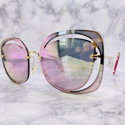 Miu Miu Sunglasses SMU 54S ZVN-5L2 64 [] 16 145 Gold Red Mirrored Display Demo