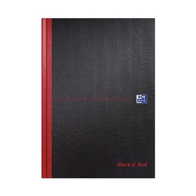 Oxford Black N' Red 100080537 Single Cash liniertes Notizbuch mit Etui, 192 Seiten,