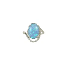 Gilson Opal Sterling Silver 925 Statement Ring Sz 8 Fine Jewelry NEW