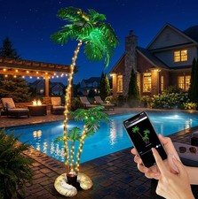 6Ft LED Palm Tree with 3 Branches, App  Remote Control, Music Sync, Multi-Tr...