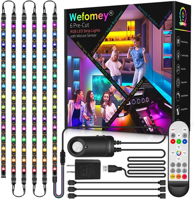 RGB under Cabinet Lights with Motion Sensor, 6 Pre-Cut LED Strip Lights with Rem