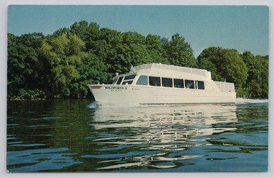 Vintage U.S. Mail Boat Walworth II on Lake Geneva Postcard, 1960s