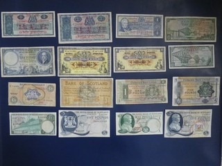 16No. SCOTLAND £1 & £5 BANKNOTE COLLECTION ROYAL BANK B/LINEN CLYDESDALE ETC