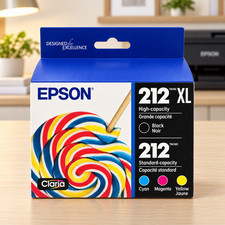 Genuine Epson 212XL T212XL-BCS Ink 4-Pack Black XL Color C/M/Y Exp 2027