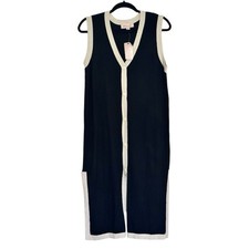 Philosophy Colorblock Two Tone Black Beige Sleeveless Sweater Dress