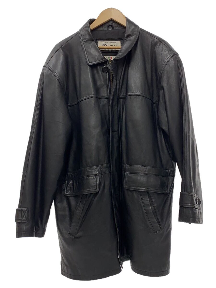 Leather Jacket Blouson/44/Goat Leather/Black/Black/Plain/Oversize 3404
