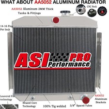 Full Aluminum 3 Row Radiator For 1955-1957 1956 Chevrolet Belair Del Ray L6 5056