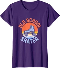 Oldschool Skater Roller Derby Skating Cute Gift Ladies' Crewneck T-Shirt