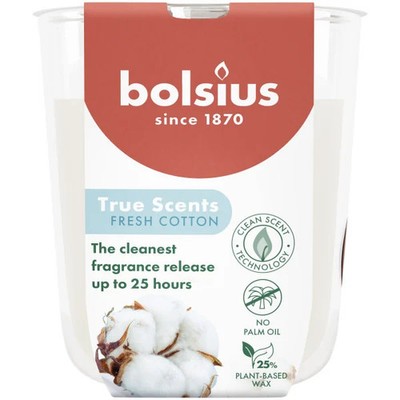 Bolsius Duftkerze im Glas true scents Ø 7,3 x 8 cm fresh cotton  Duftkerze