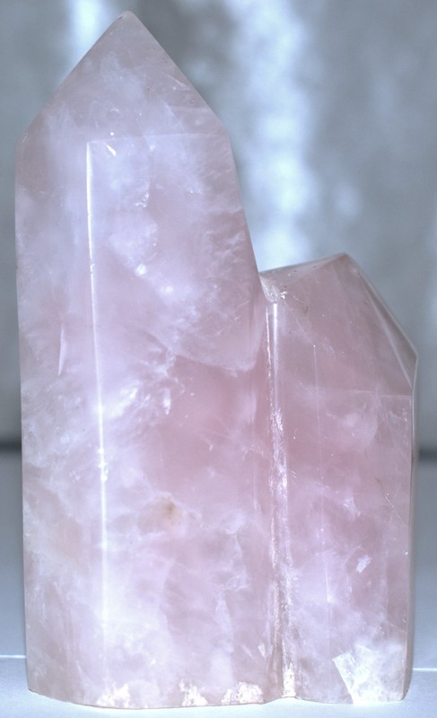 Beautiful Rose Quartz Double Tower 4.24"/460 Grams