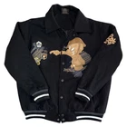 Lot 29 Looney Tunes Bomber Jacket Varsity Full Zip Vintage 90s Black Mens Large