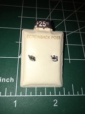 Kids 925 3CZ Screwback Post Crown Earrings