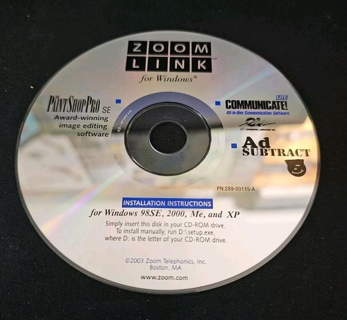 ZOOM LINK PaintShopPro SE For Windows 98SE, 2000, ME and XP (Disk Only) - 第 1/2 張圖片