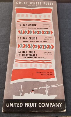 1953-54 Great White Fleet United Fruit Company Broschüre 