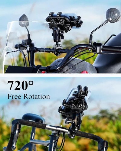 BRCOVAN Motorcycle Phone Holder with Vibration Dampener, Anti-Shake Black - Picture 6 of 9