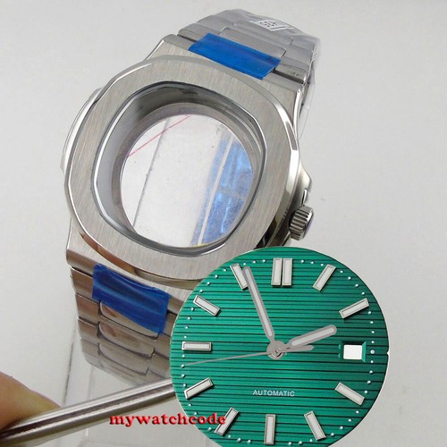 Estuche cuadrado de reloj de acero de 40 mm (estuche + pulsera + esfera) ajuste eta 2824 2836 8215 NH35 - Imagen 20 de 28