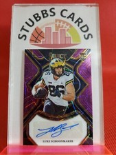 2023 Panini Select Draft #RS-LSC Luke Schoonmaker PURPLE LASER 66/89 Auto NM/MT