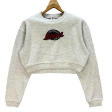 Rare Vintage Levi's Original Logo Crop Sweatshirt Gray 90s Retro Streetwear Lg