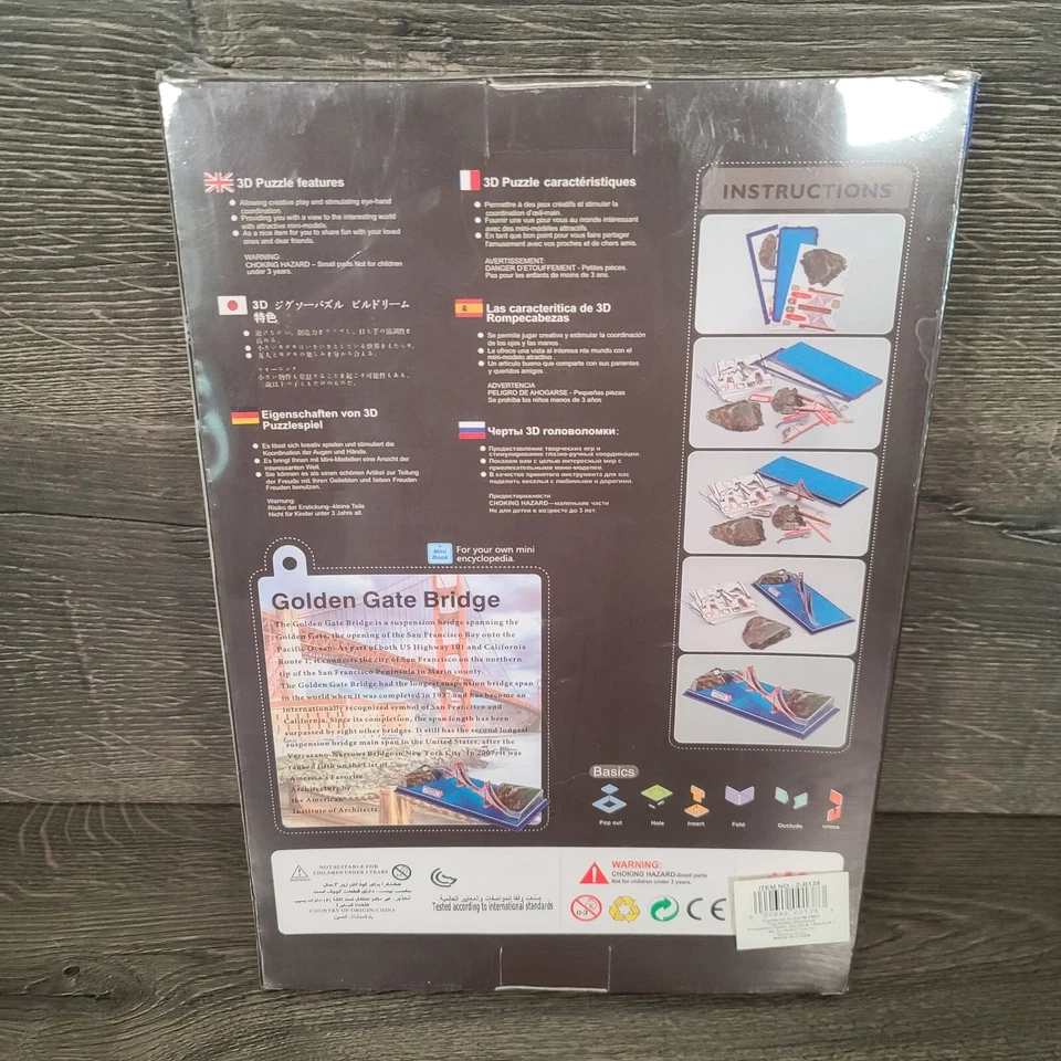 Golden Gate Bridge 3D Puzzle Clever & Happy 20 Pieces No Glue No Tools Needed - Image 3 of 4